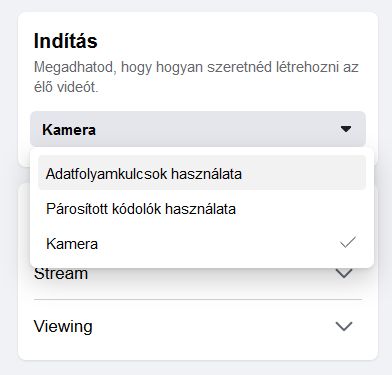 Streaming trükk saját Facebook csatorna adatfolyam kulcs